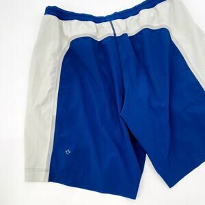 Lululemon mens blue and gray pace shorts